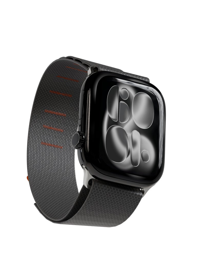 ليفيلو سوار ساعة ذكية من النايلون، قابل للتعديل، مقاوم للماء والعرق، مصمم لساعات أبل من سلسلة 11/10/9/8/7 - رمادي - Image 2